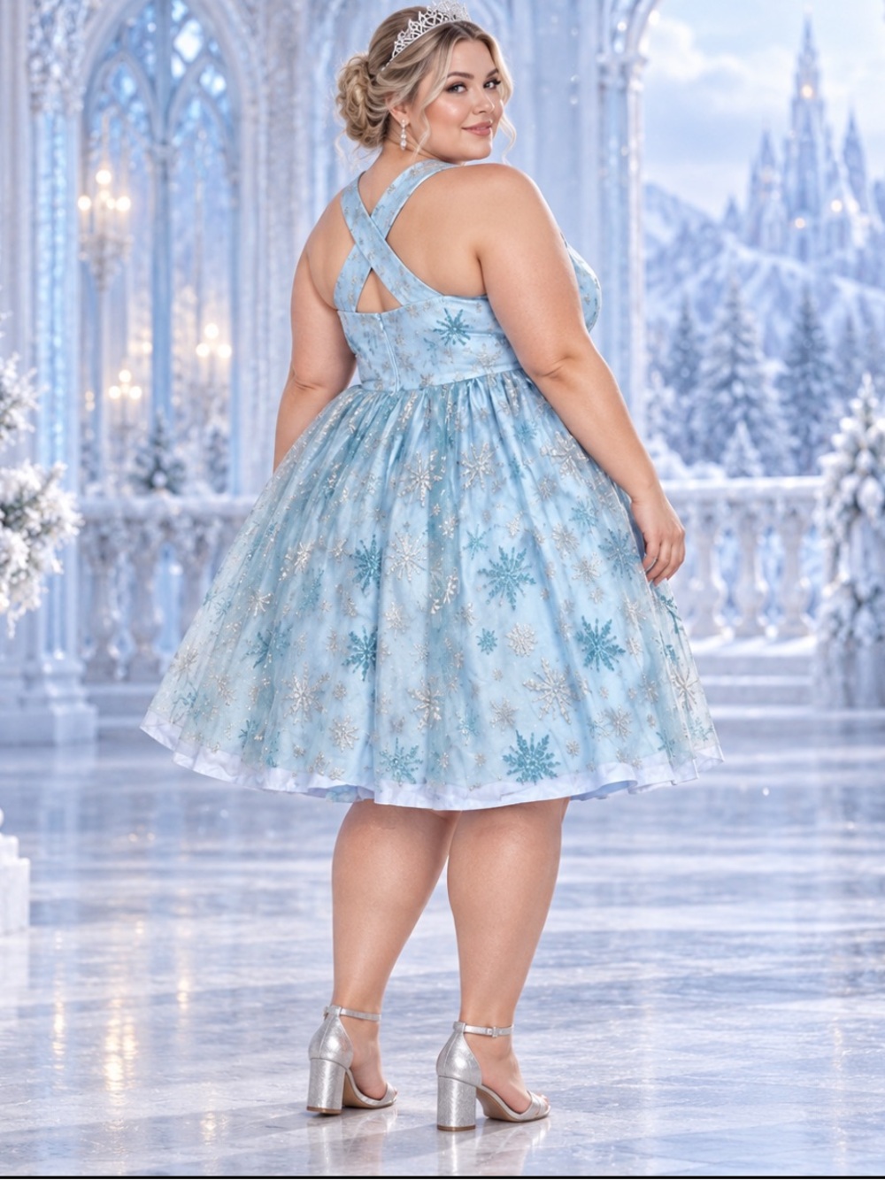 Magnolia Place Unique Vintage 5X Snowflake Valentina Tulle Babydoll Dress